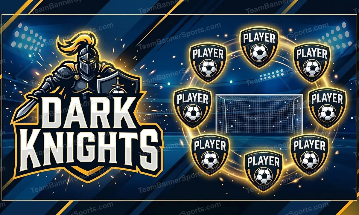 Dark Knights soccer team banner created with AI