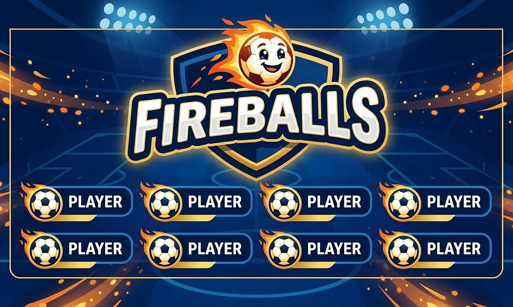 Fireballs soccer team banner created with AI