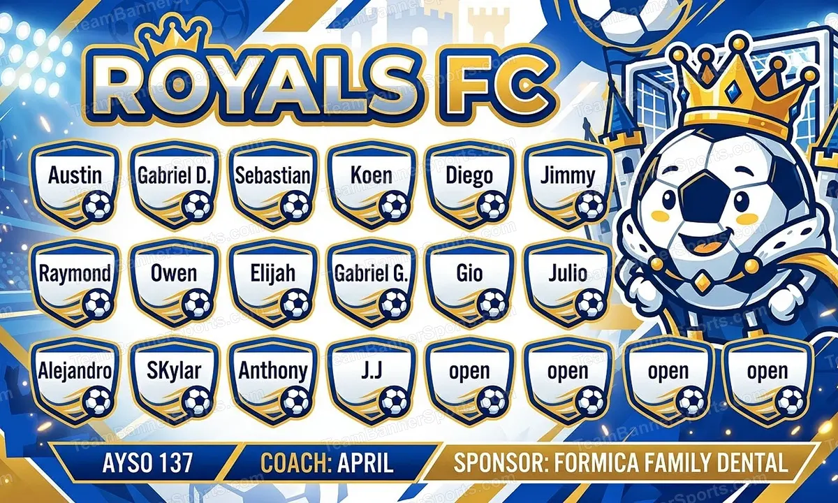 Royals FC soccer team banner created with AI