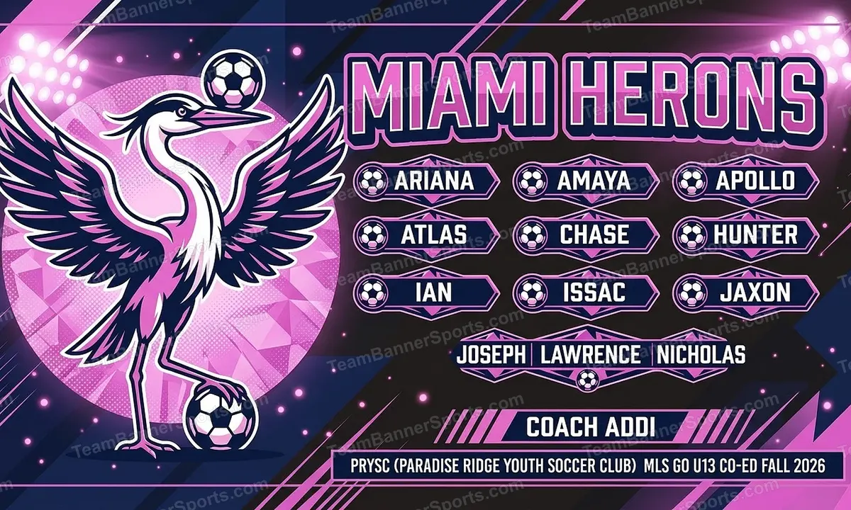 Miami Herons soccer team banner created with AI