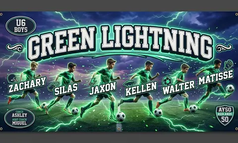 Green Lightning Soccer AI image template