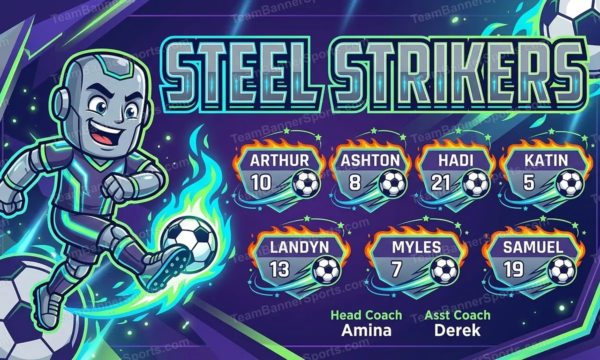Steel Strikers soccer team banner created with AI