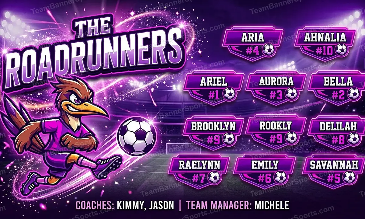 The Roadrunners soccer team banner created with AI