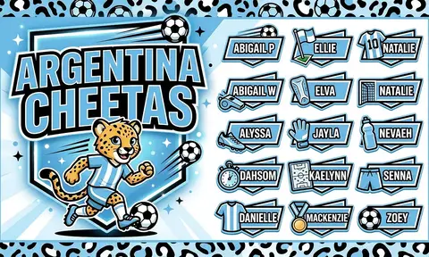 Argentina Cheetas Soccer AI image template