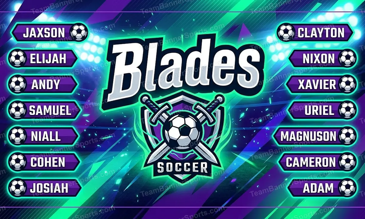 Blades soccer team banner created with AI