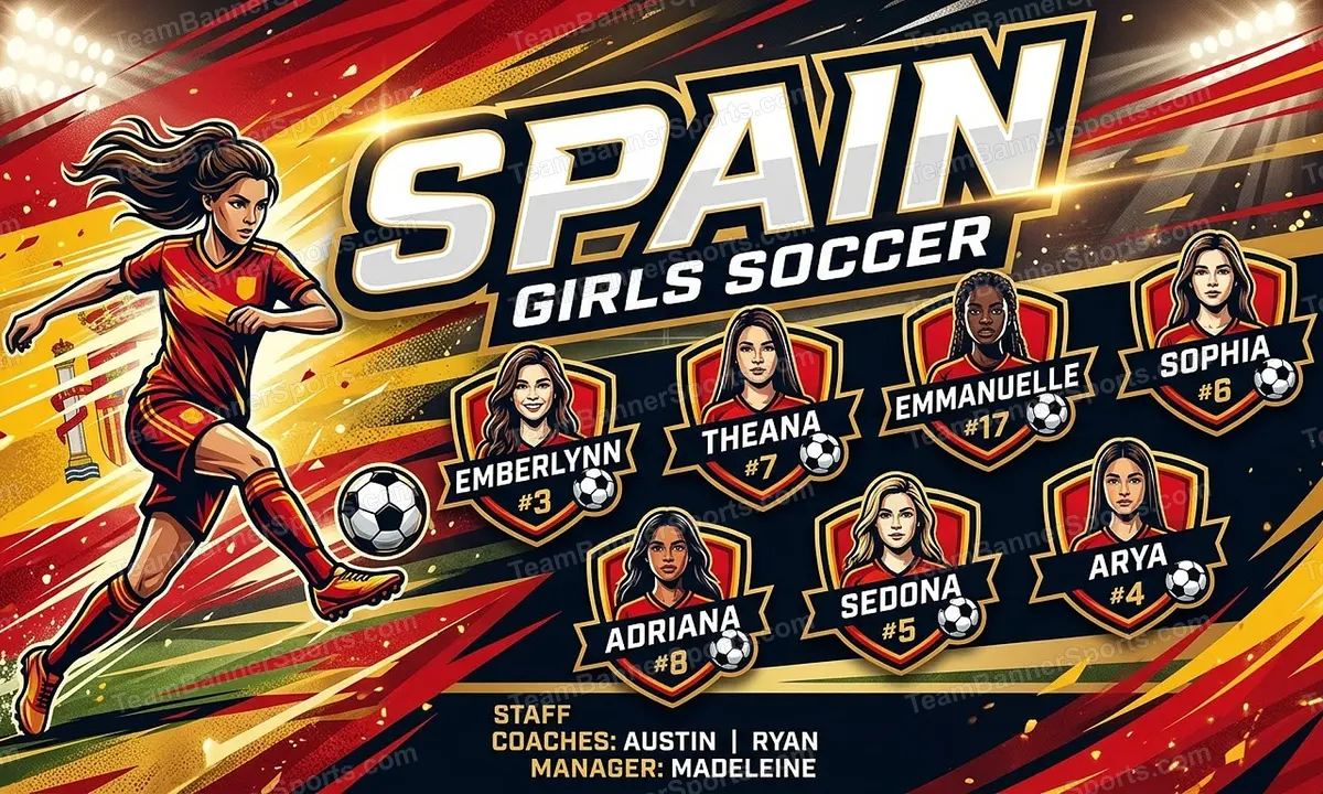 Spain soccer team banner created with AI