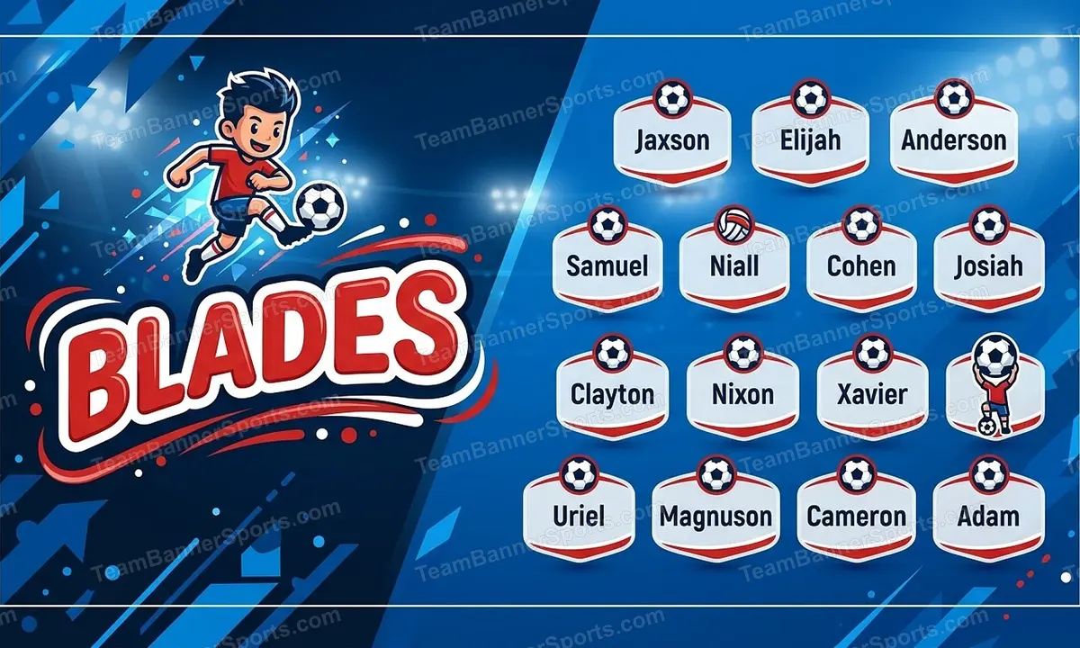 Blades soccer team banner created with AI