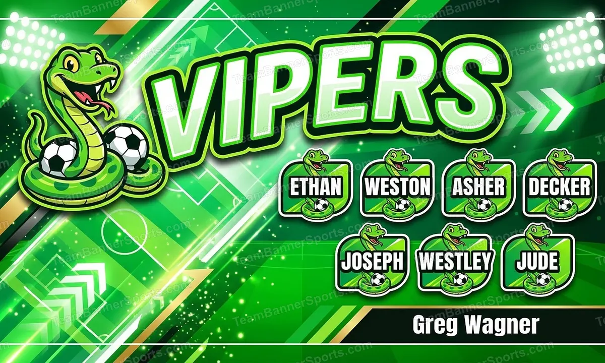 Vipers soccer team banner created with AI