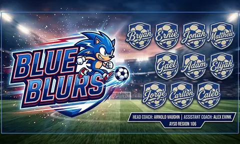 Blue Blurs Soccer AI image template