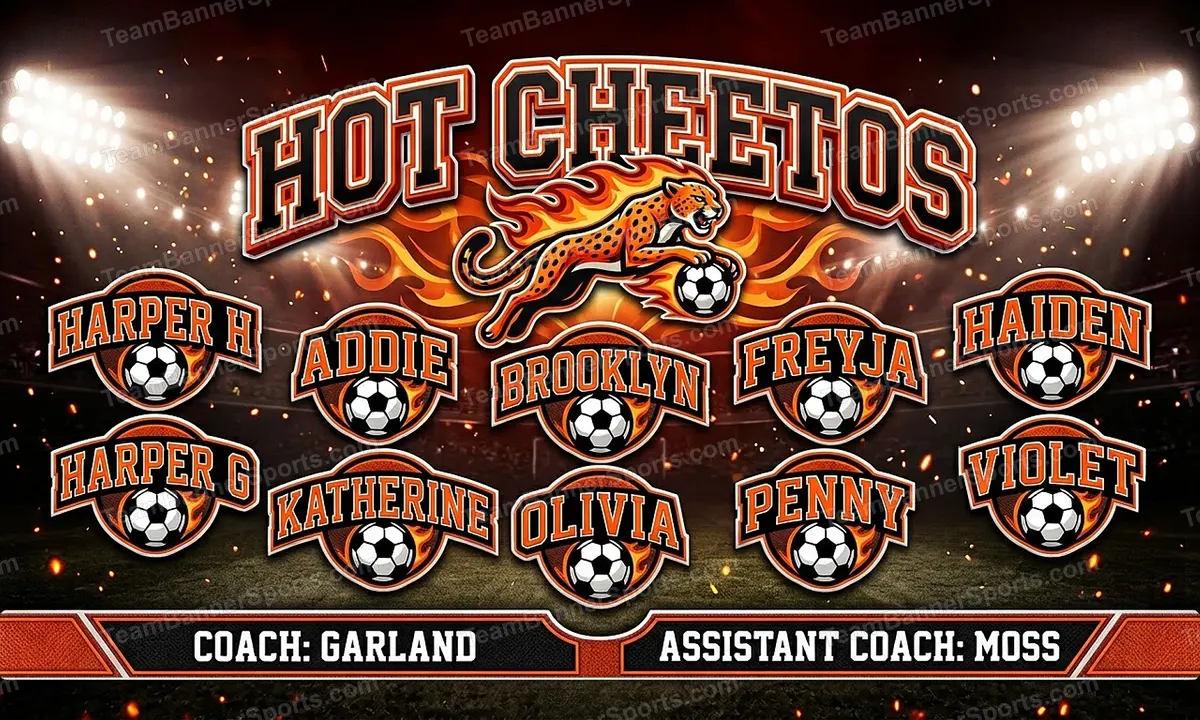 Hot Cheetos soccer team banner created with AI