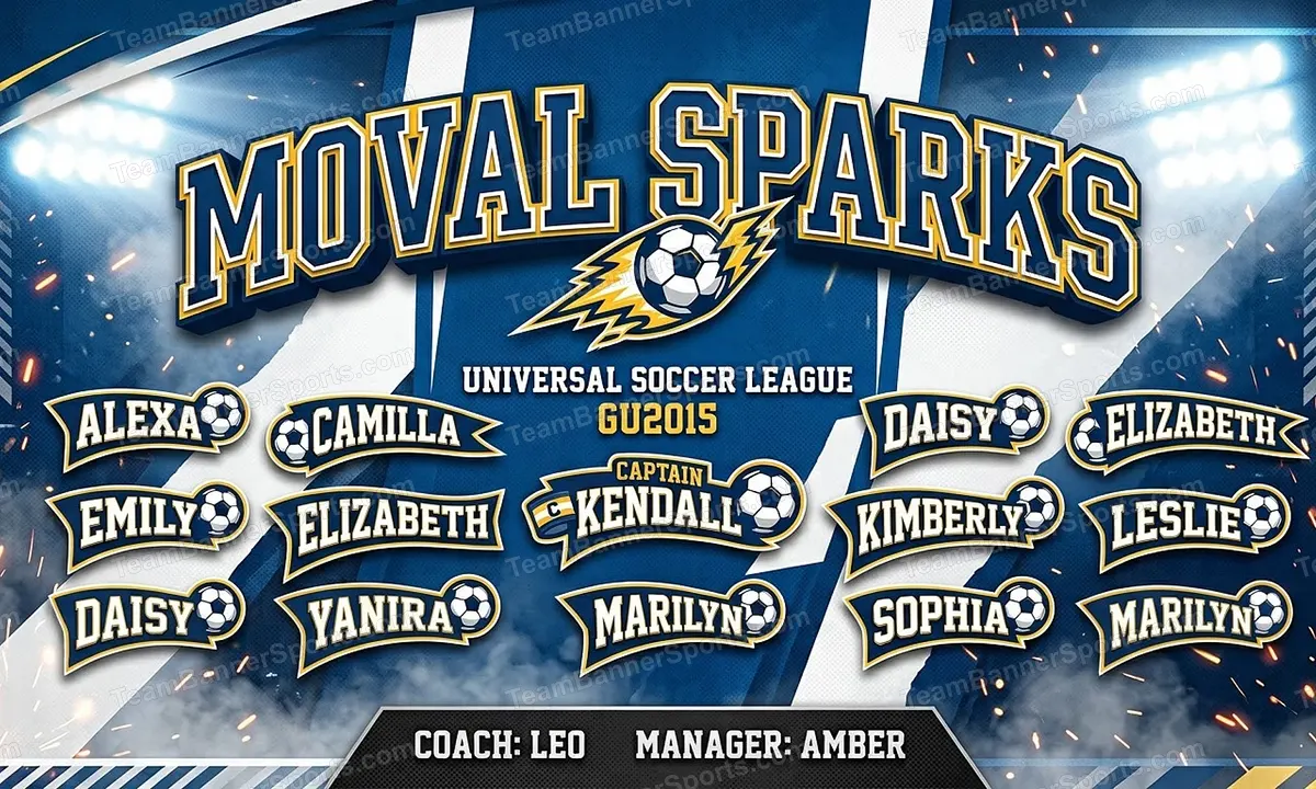 Moval Sparks soccer team banner created with AI