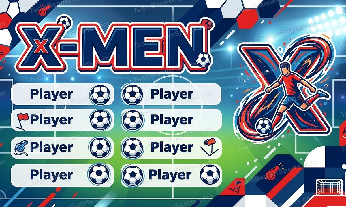 X-Men soccer team banner created with AI