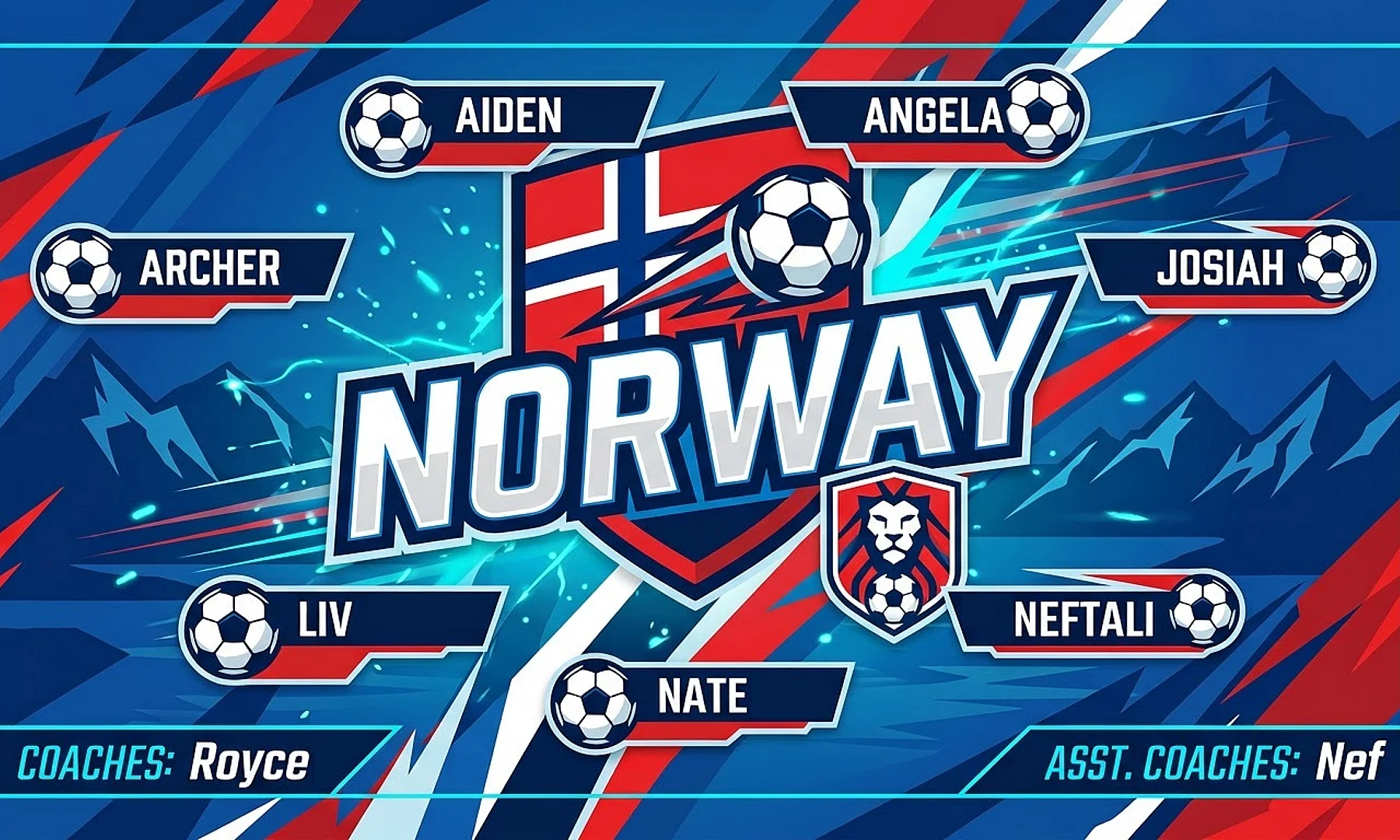 Norway soccer team banner created with AI