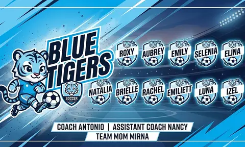 Blue Tigers Soccer AI image template