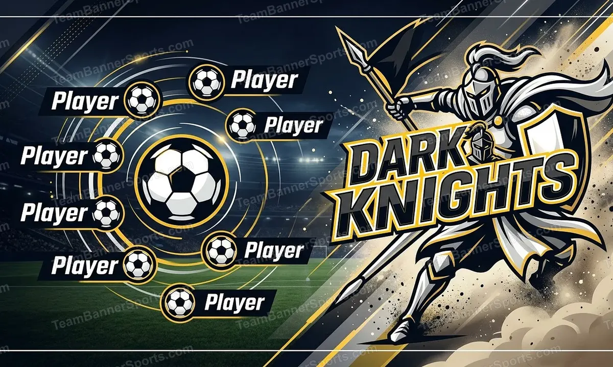 Dark Knights soccer team banner created with AI