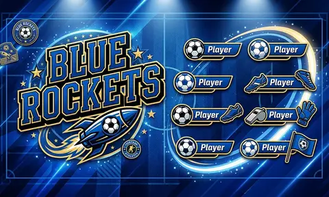 Blue Rockets Soccer AI image template