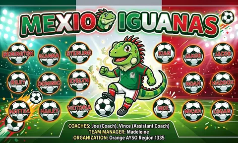 Mexico Iguanas Soccer AI image template