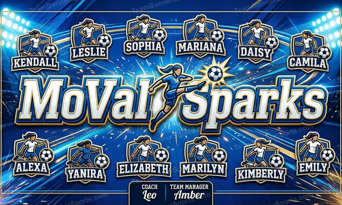 MoVal Sparks soccer team banner created with AI