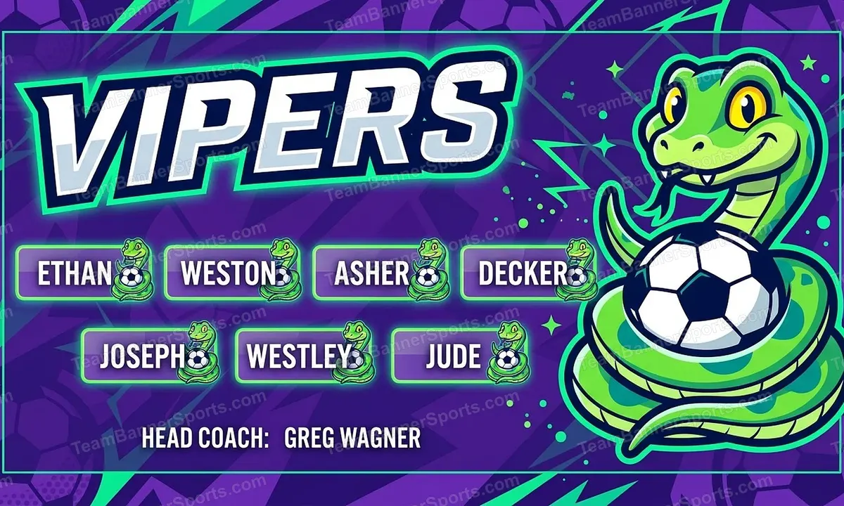 Vipers soccer team banner created with AI