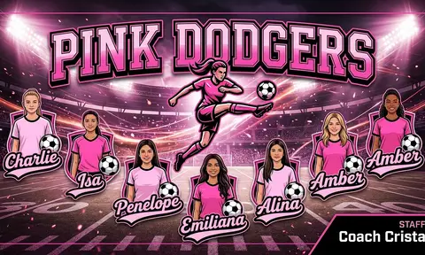 Pink Dodgers Soccer AI image template