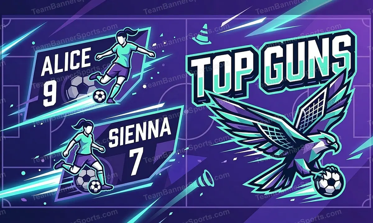 Top Guns soccer team banner created with AI