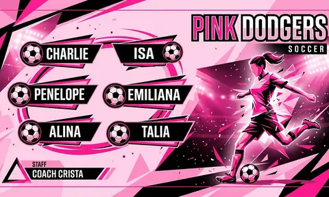 Pink Dodgers Soccer AI image template