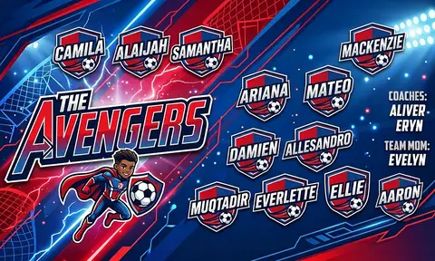 The Avengers Soccer AI image template