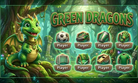 Green Dragons Soccer AI image template