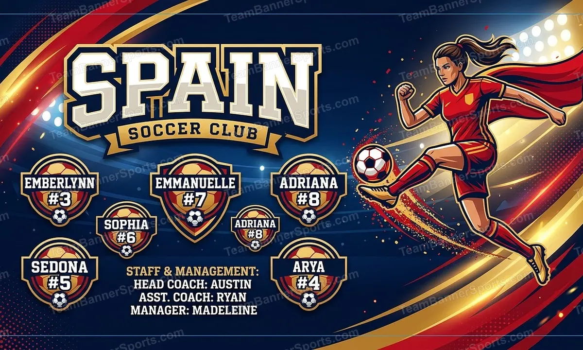 Spain soccer team banner created with AI