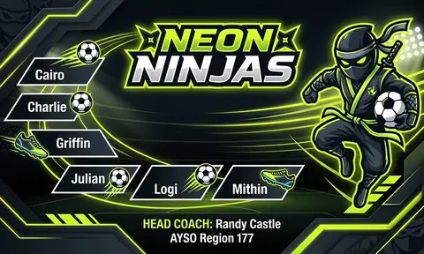 Neon Ninjas Soccer AI image template