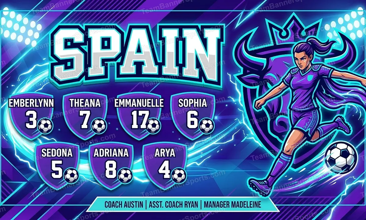 Spain soccer team banner created with AI