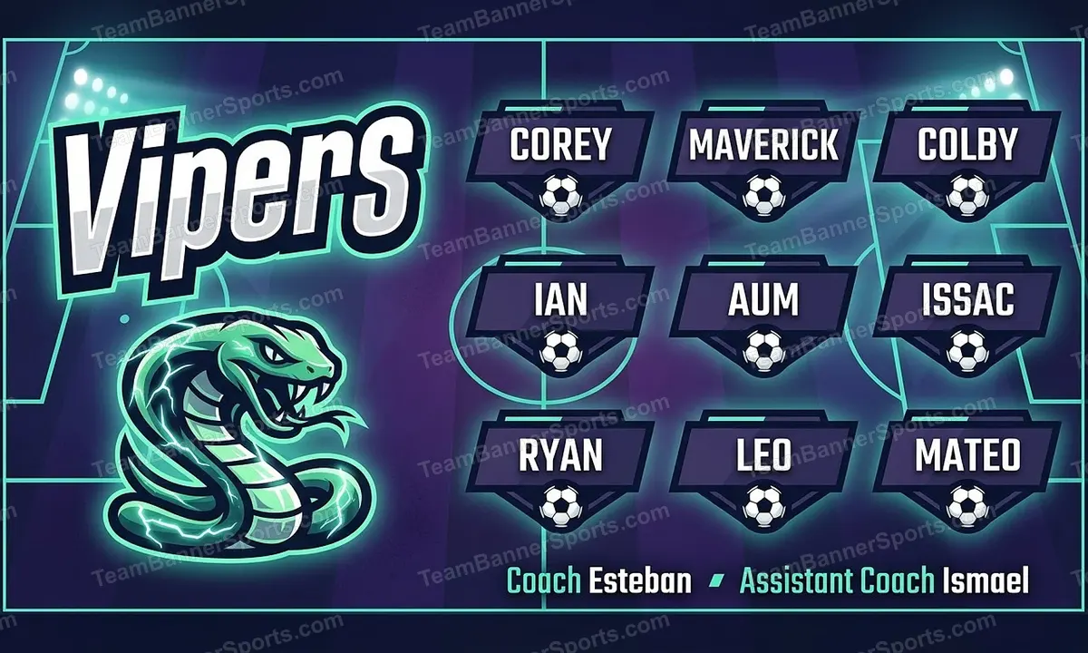 Vipers soccer team banner created with AI