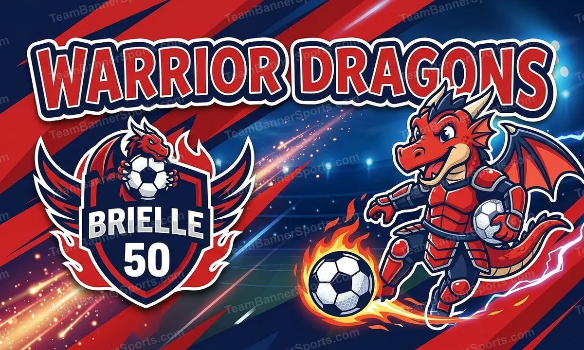 Warrior Dragons soccer team banner created with AI