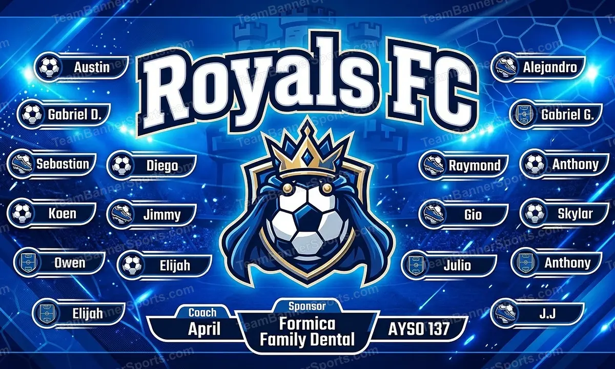 Royals FC soccer team banner created with AI