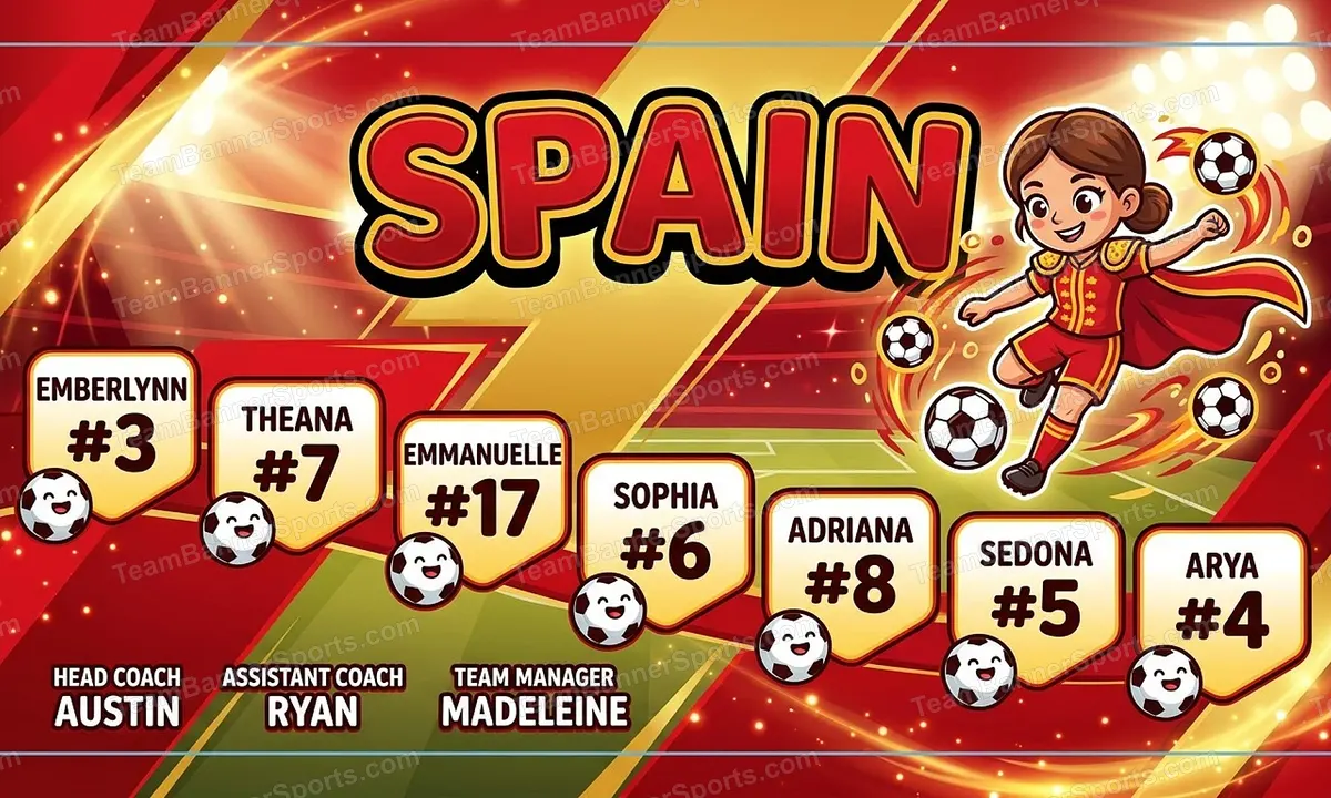 Spain soccer team banner created with AI