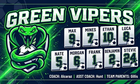 Green vipers Soccer AI image template