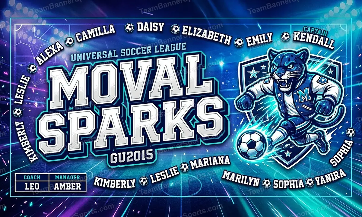 Moval Sparks soccer team banner created with AI