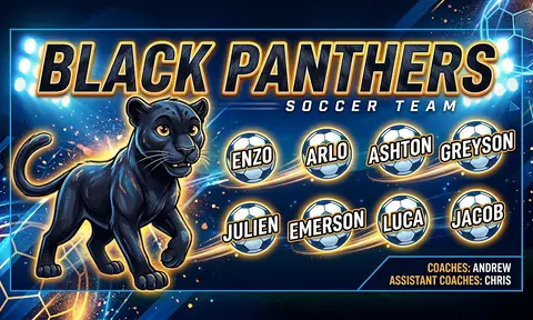 Black Panthers Soccer AI image template