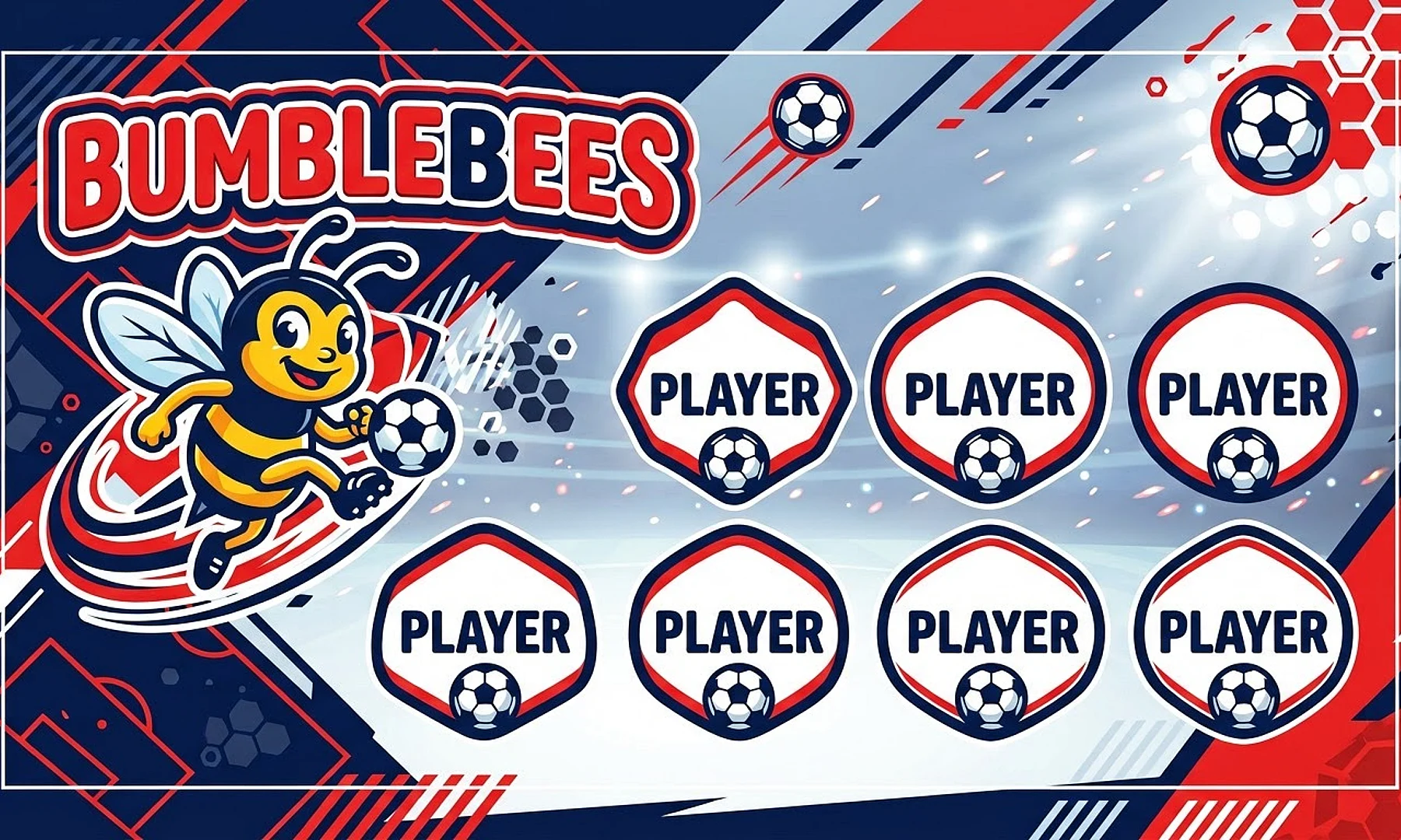 Bumblebees soccer team banner created with AI