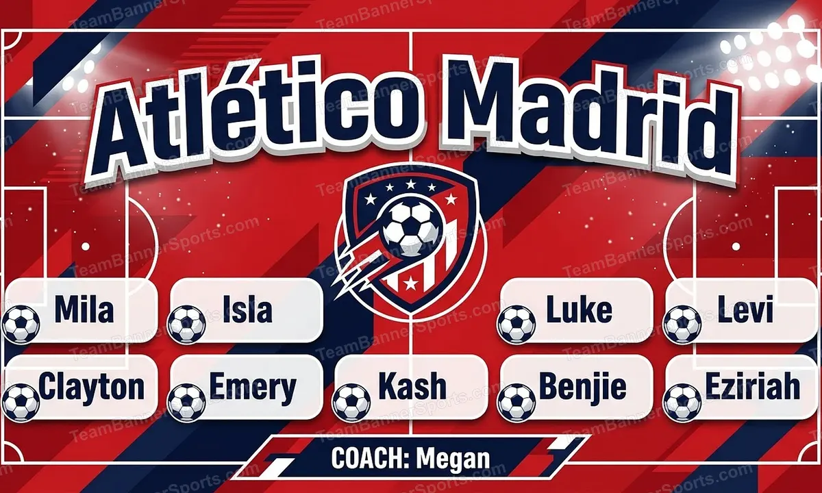 Atlético Madrid soccer team banner created with AI