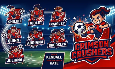Crimson crushers Soccer AI image template