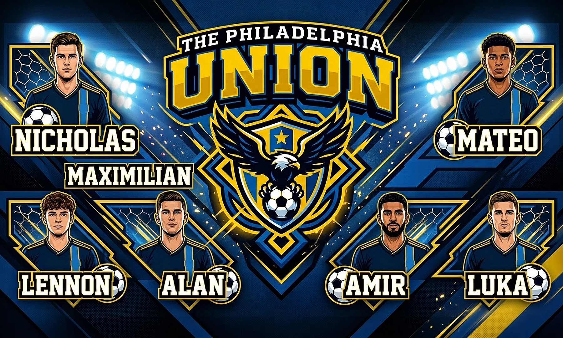 The Philadelphia Union soccer team banner created with AI