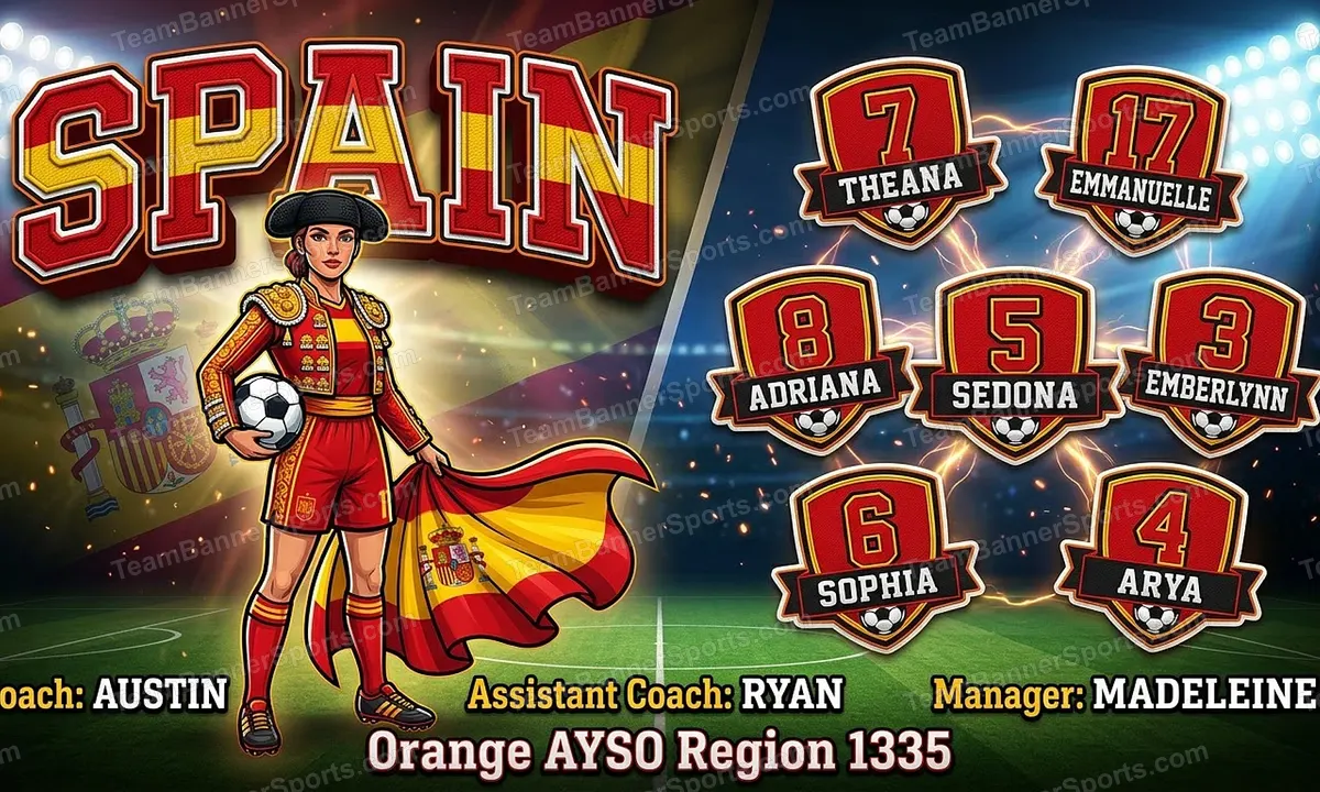 Spain soccer team banner created with AI