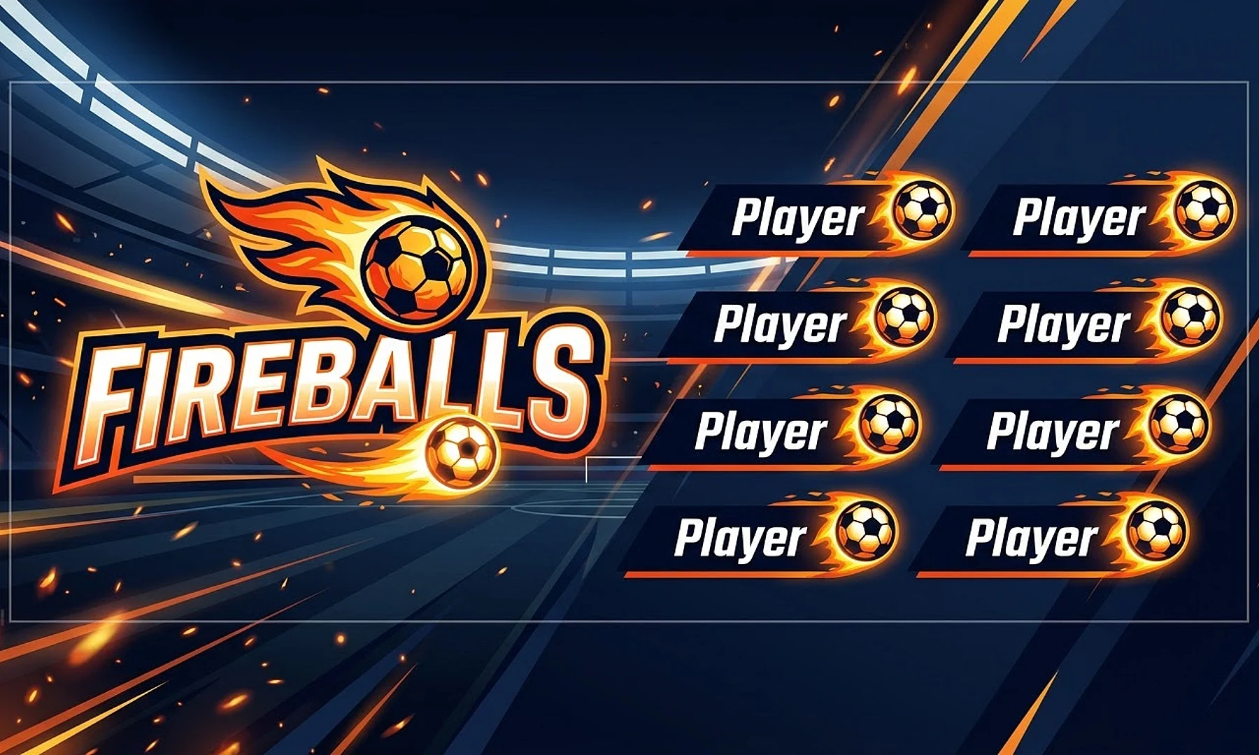 Fireballs soccer team banner created with AI