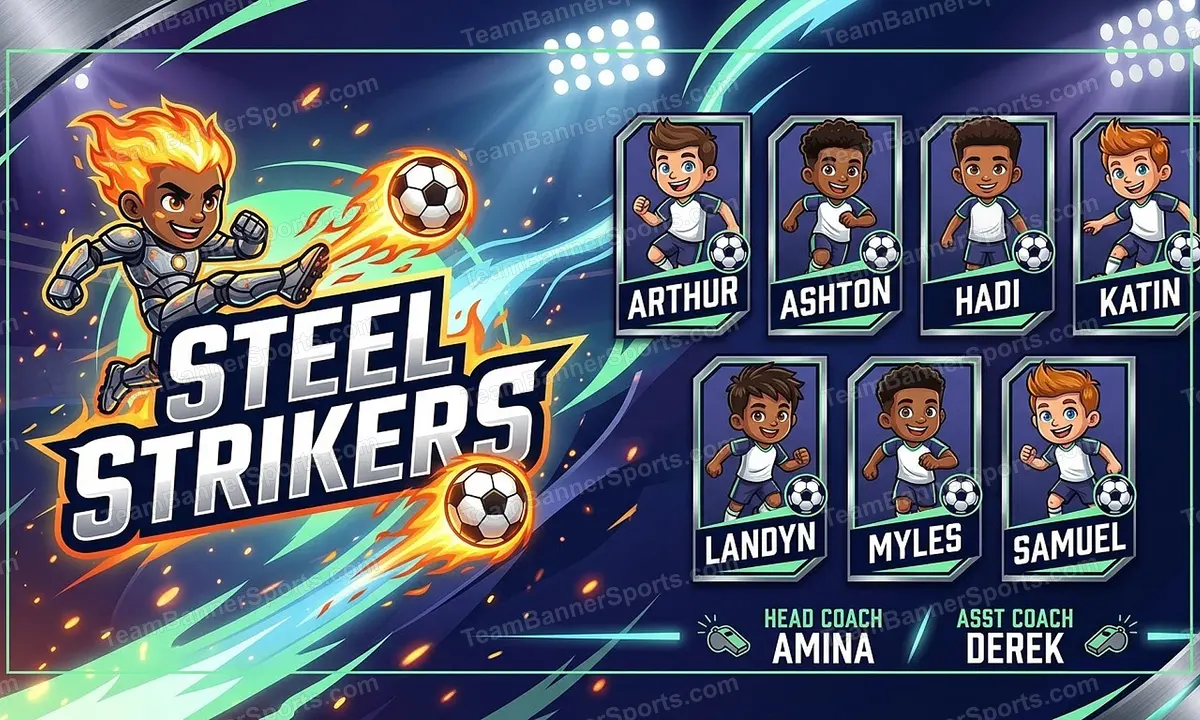 Steel Strikers soccer team banner created with AI