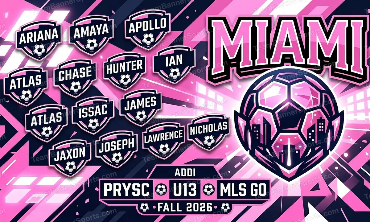 Miami soccer team banner created with AI