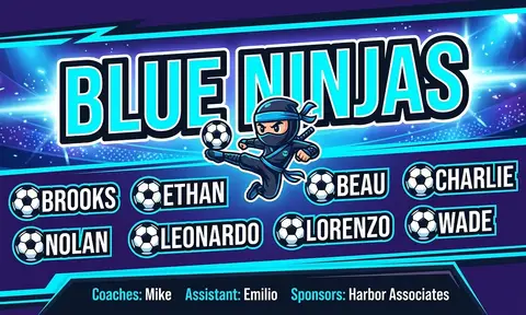 Blue Ninjas Soccer AI image template