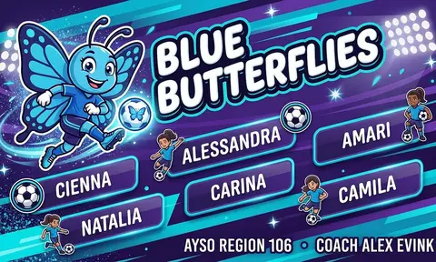 Blue Butterflies Soccer AI image template