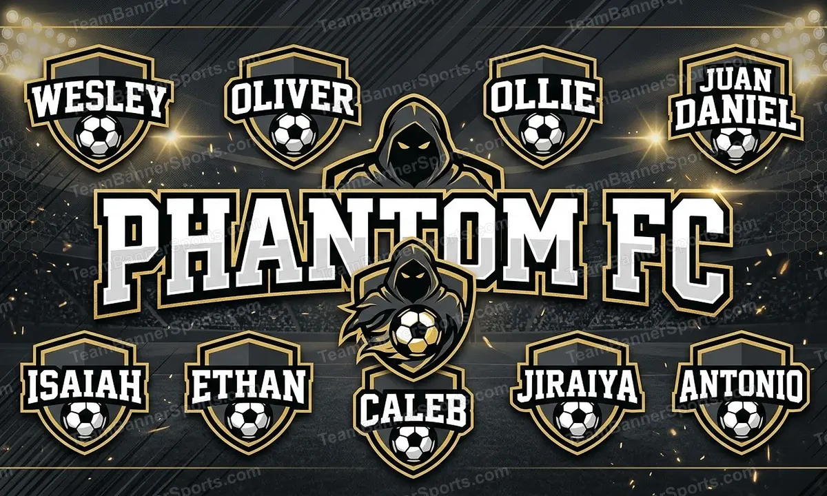 Phantom FC soccer team banner created with AI