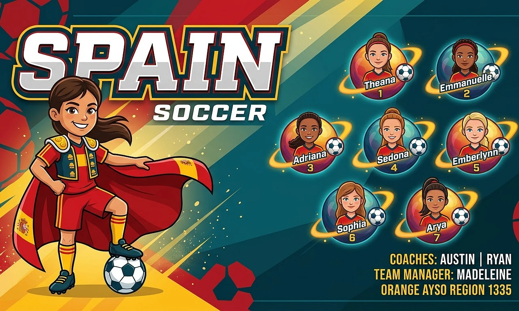 Spain soccer team banner created with AI